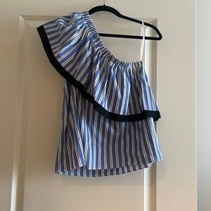 Milly One-Shoulder Cotton/Silk Top